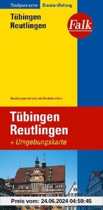 Falk Stadtplan Extra Standardfaltung Tübingen / Reutlingen